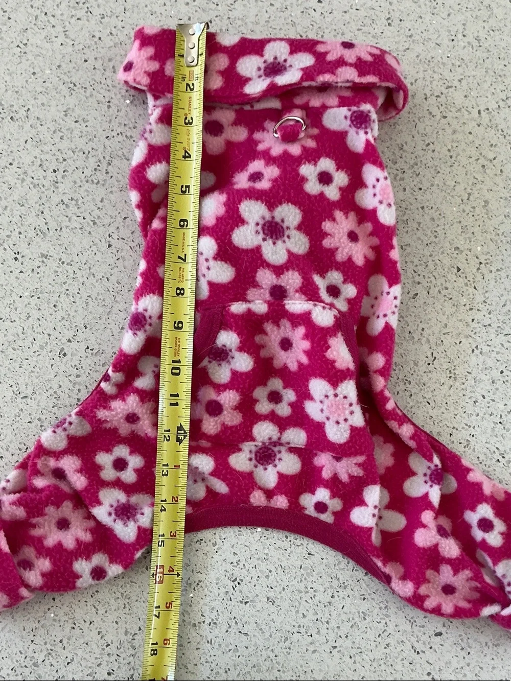 Cozy Pink Floral Fleece Dog Pajamas